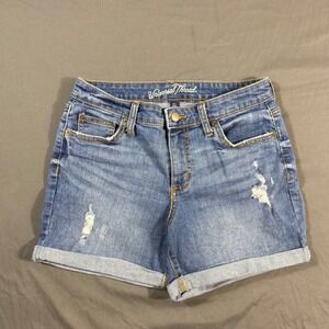 Universal Thread Distressed Denim Shorts Size 4/27 Rolled Hem